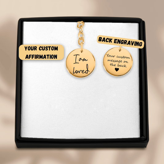 Affirmations Coin Keychains personalized Keychains