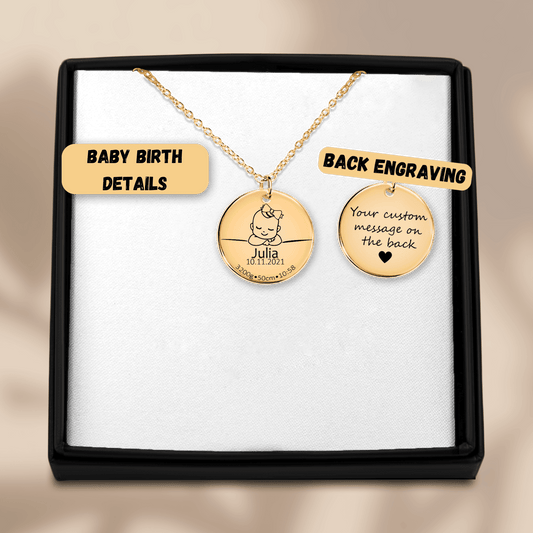 Baby Birth Details Necklace