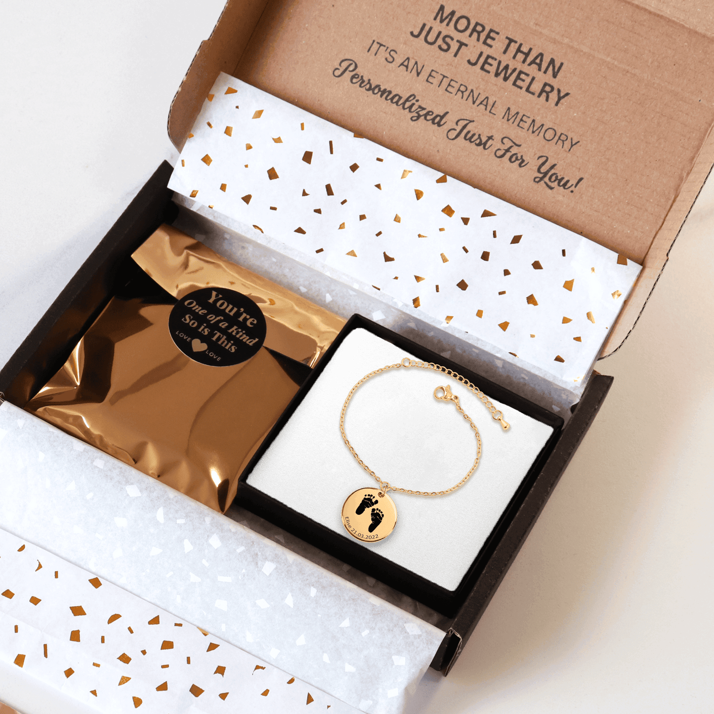 Actual Feet Print Coin Bracelet