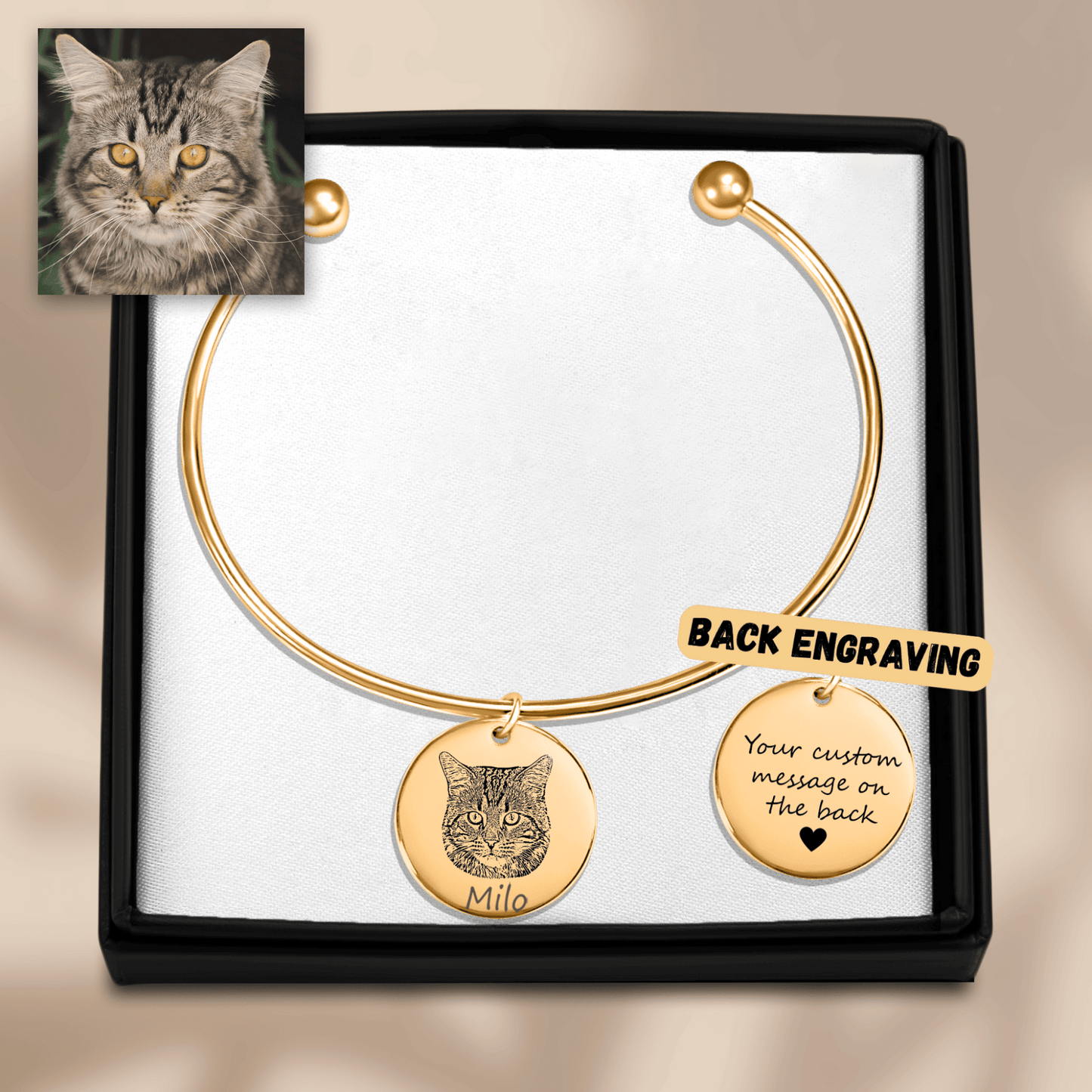 Custom Cat Portrait Bangle