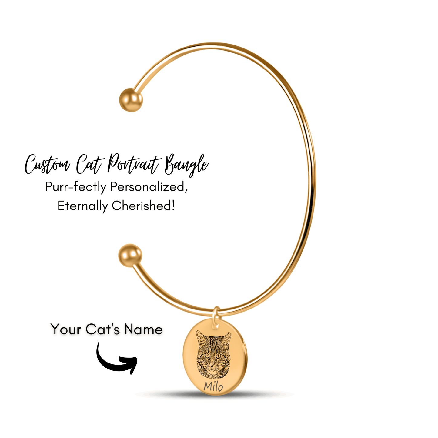 Custom Cat Portrait Bangle