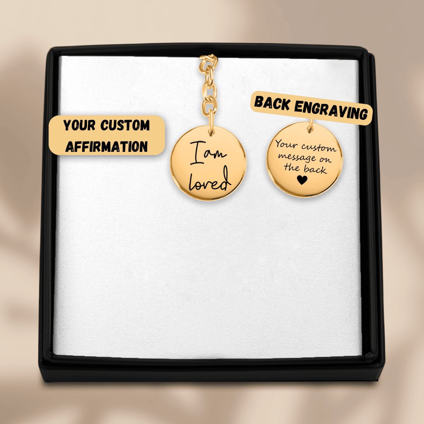 Affirmations Coin Keychains personalized Keychains