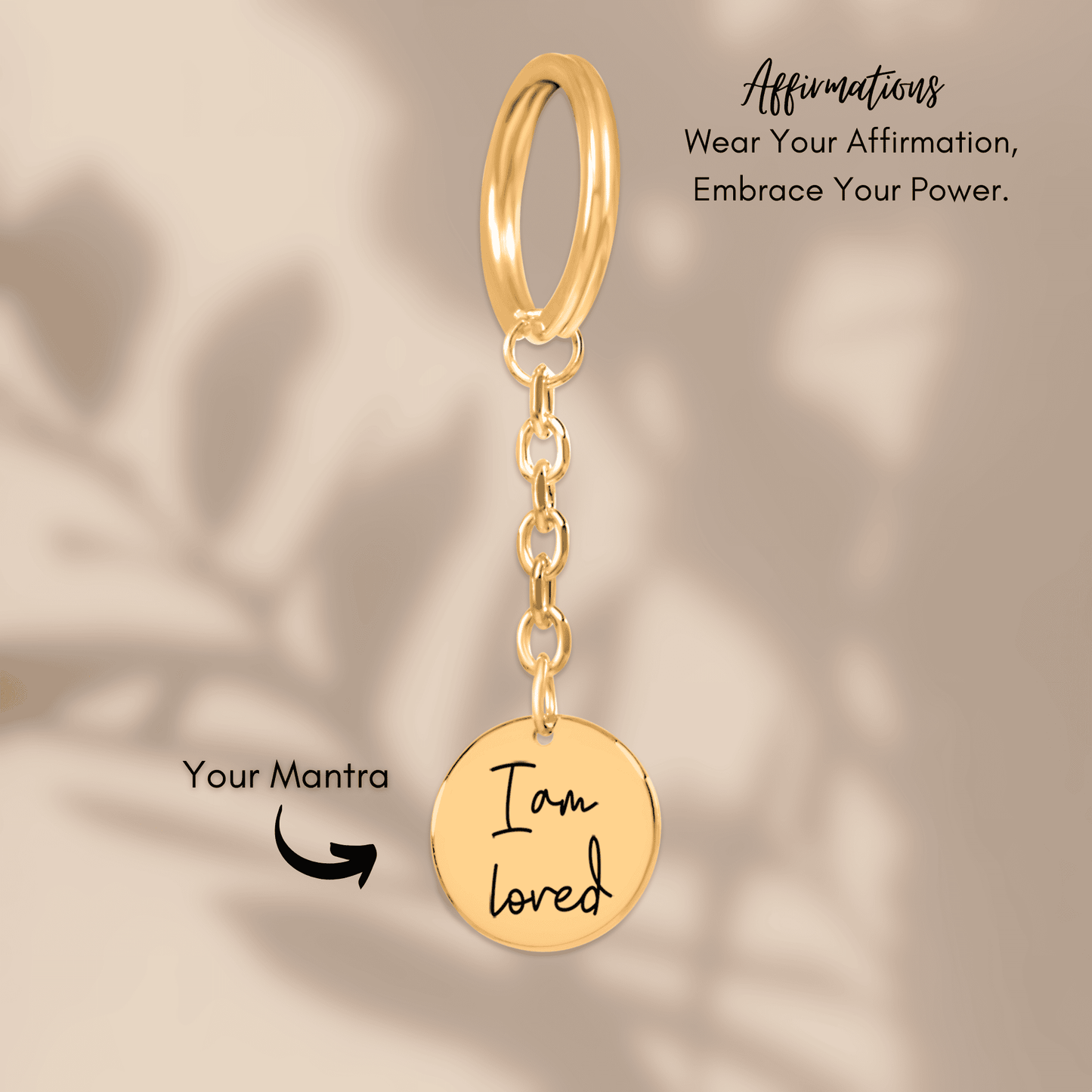 Affirmations Coin Keychains personalized Keychains