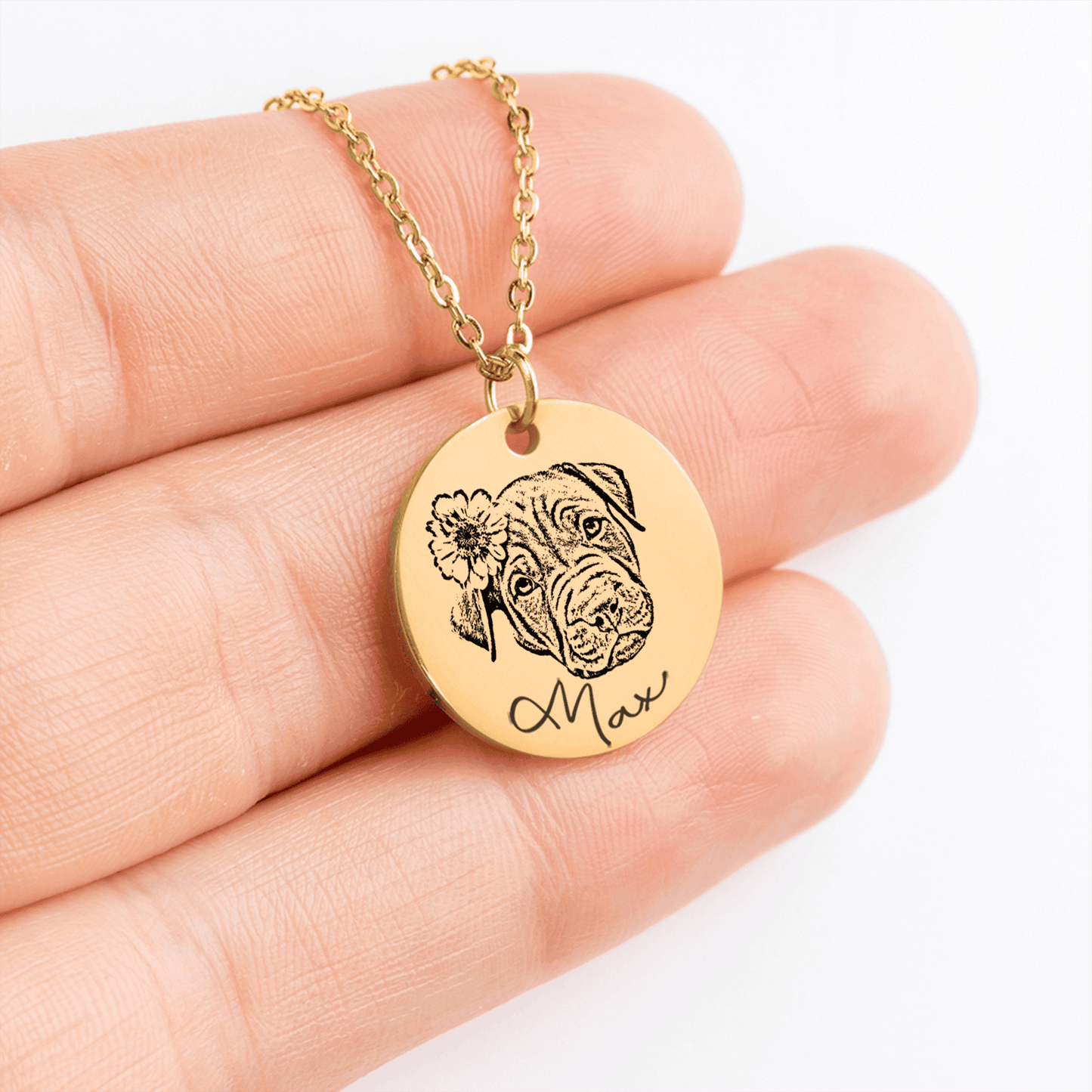 Dog Portrait Necklace personalize your custom engraved necklace