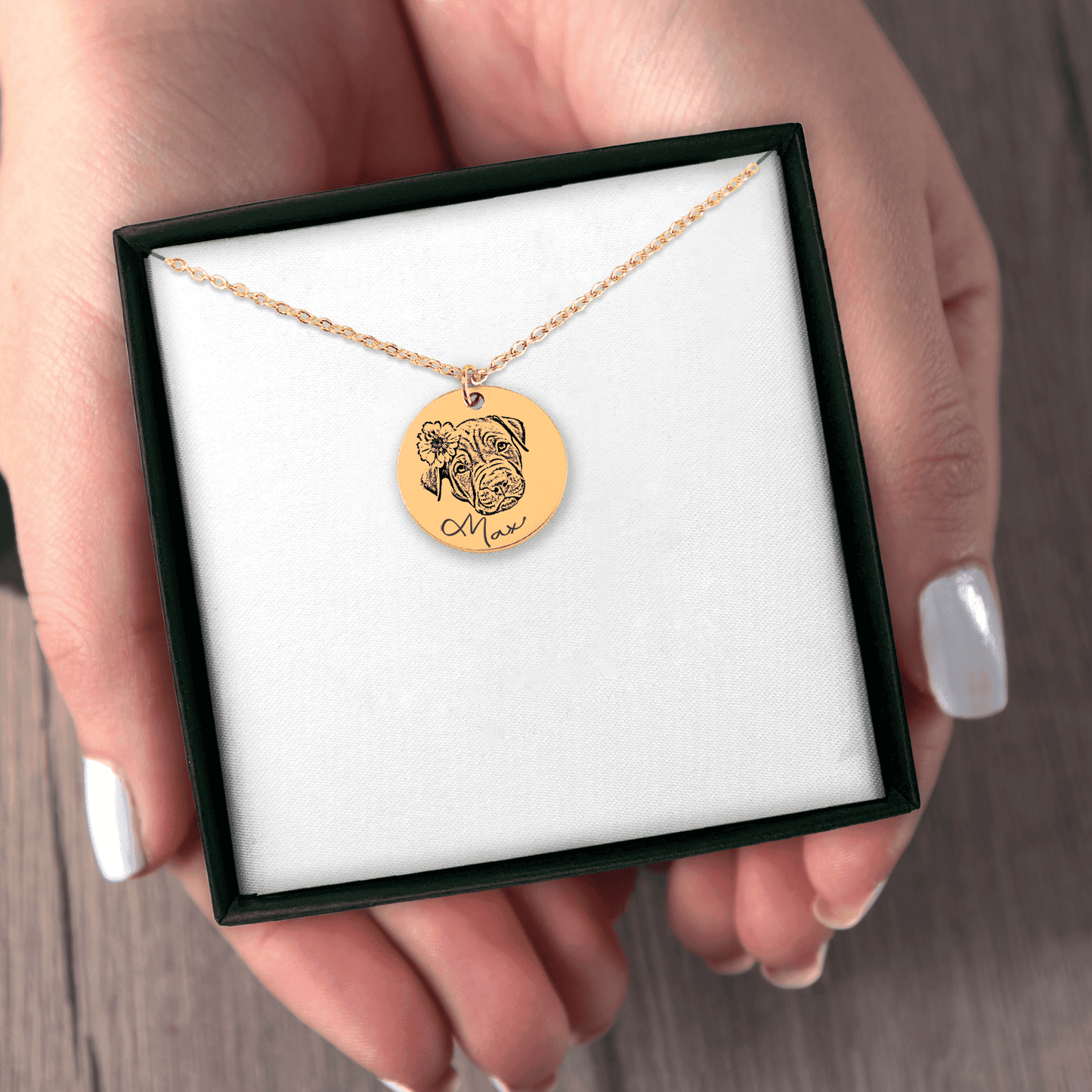 Dog Portrait Necklace personalize your custom engraved necklace