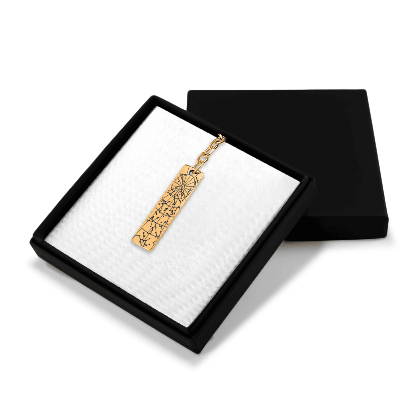 StarMap Vertical Bar Keychain personalized custom engraved Keychain