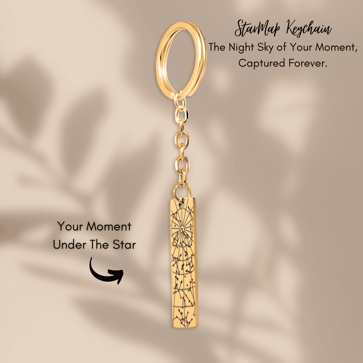 StarMap Vertical Bar Keychain personalized custom engraved Keychain