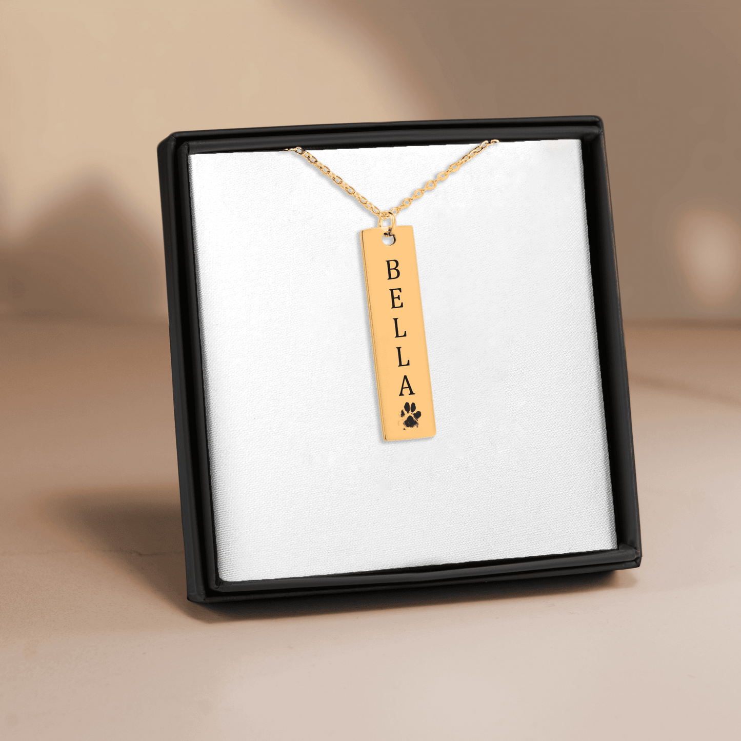 Vertical Bar Necklace with your pets name