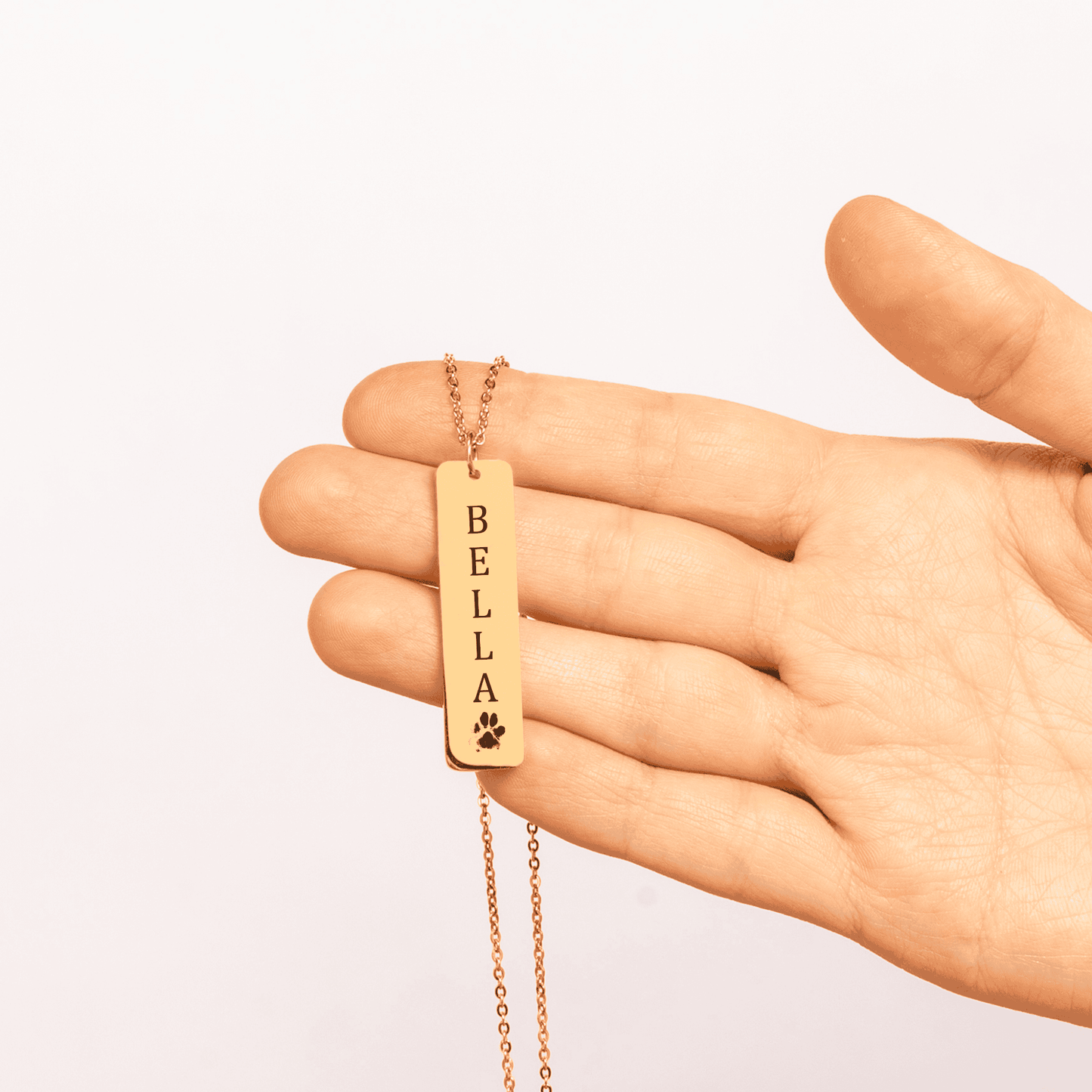 Vertical Bar Necklace with your pets name