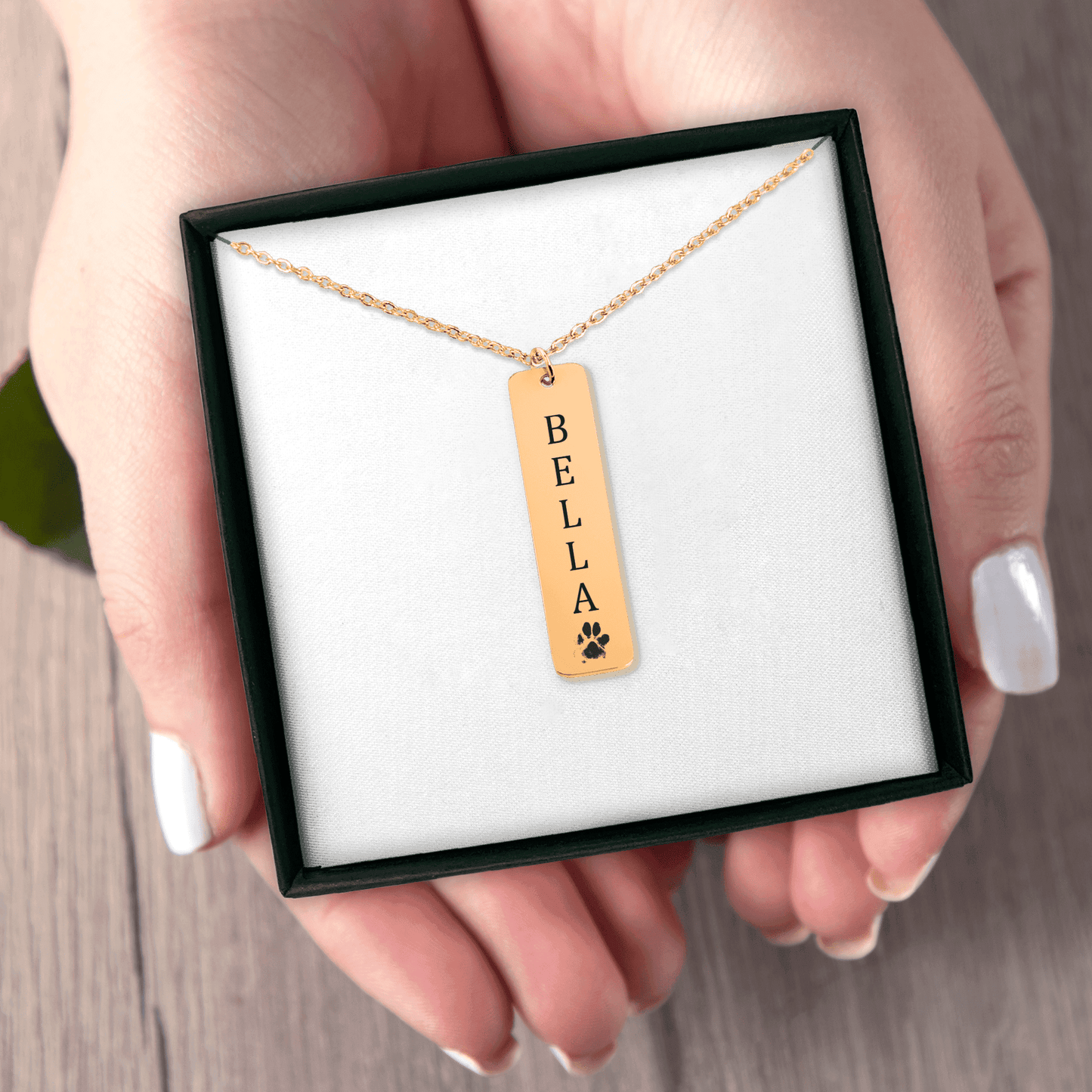 Vertical Bar Necklace with your pets name